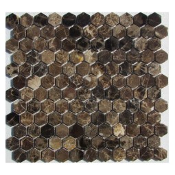 Hexagon Emperador Dark Мраморная мозаика Философия мозаики 295x280 мм