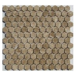 Hexagon Emperador Light Мраморная мозаика Философия мозаики 295x280 мм