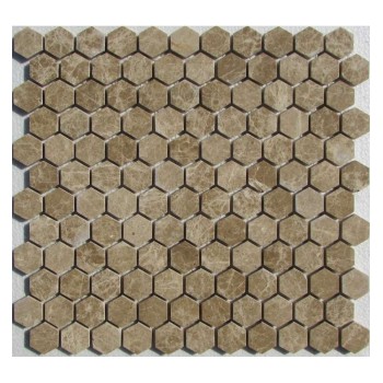 Hexagon Emperador Light Мраморная мозаика Философия мозаики 295x280 мм Hexagon Emperador Light Мраморная мозаика Философия мозаики 295x280 мм
