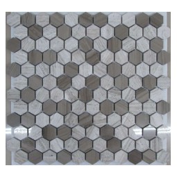 Hexagon Grey Мраморная мозаика Философия мозаики 295x280 мм