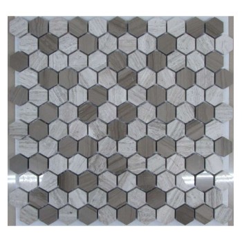 Hexagon Grey Мраморная мозаика Философия мозаики 295x280 мм Hexagon Grey Мраморная мозаика Философия мозаики 295x280 мм
