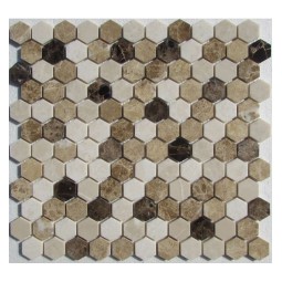 Hexagon Mix Emperador Мраморная мозаика Философия мозаики 295x280 мм
