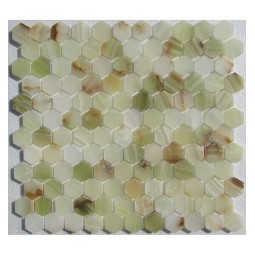 Hexagon Onyx Jade Verde Мозаика из оникса Философия мозаики 295x280 мм
