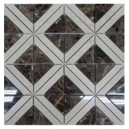 Romb Cream Мраморная мозаика Философия мозаики 300x300 мм