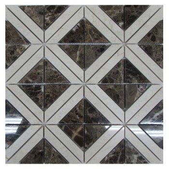 Romb Cream Мраморная мозаика Философия мозаики 300x300 мм Romb Cream Мраморная мозаика Философия мозаики 300x300 мм