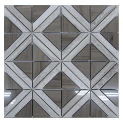 Romb Grey Мраморная мозаика Философия мозаики 300x300 мм