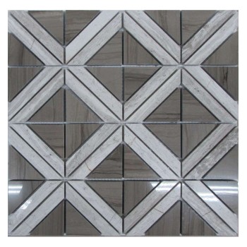 Romb Grey Мраморная мозаика Философия мозаики 300x300 мм Romb Grey Мраморная мозаика Философия мозаики 300x300 мм