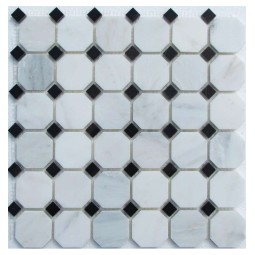 M008+M009-BP Мраморная мозаика Философия мозаики 305x305 мм