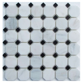 M008+M009-BP Мраморная мозаика Философия мозаики 305x305 мм