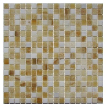 White Golden Onyx 15-4P Мозаика из оникса Философия мозаики 300x300 мм