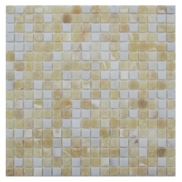 White Golden Onyx 15-4T Мозаика из оникса Философия мозаики 300x300 мм