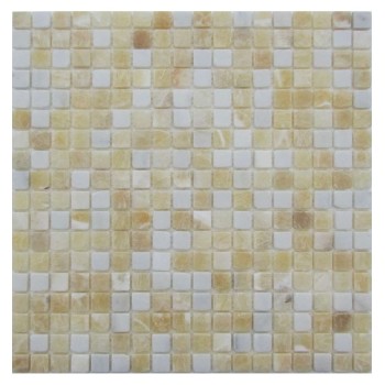 White Golden Onyx 15-4T Мозаика из оникса Философия мозаики 300x300 мм
