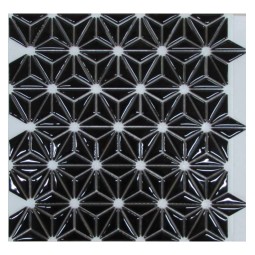 Flowers Black Керамическая мозаика Философия мозаики 290x300 мм