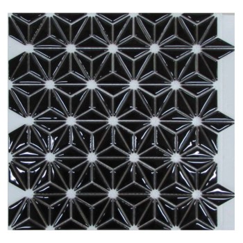 Flowers Black Керамическая мозаика Философия мозаики 290x300 мм