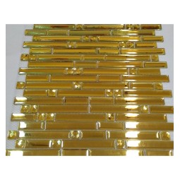 Mirror Stripes Gold Зеркальная мозаика Философия мозаики 300x300 мм