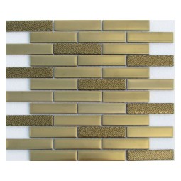 Stripes Matt Gold 2-2 Металлическая мозаика Философия мозаики 300x300 мм