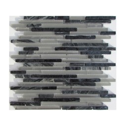 Stripes Grey Стеклянная мозаика Философия мозаики 301x301 мм