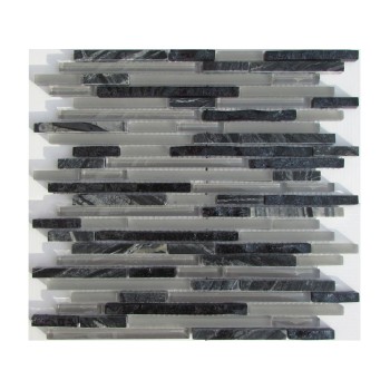 Stripes Grey Стеклянная мозаика Философия мозаики 301x301 мм