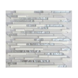 Stripes White Стеклянная мозаика Философия мозаики 301x301 мм