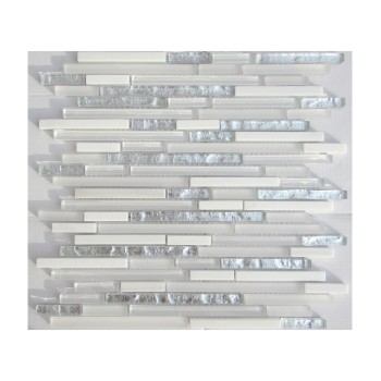 Stripes White Стеклянная мозаика Философия мозаики 301x301 мм