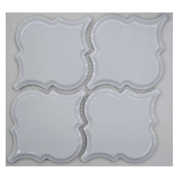Porcelain Arabesko Bevel White 160 Керамическая мозаика Философия мозаики 218x218 мм