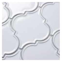 Porcelain Arabesko Plate White 160 Керамическая мозаика Философия мозаики 218x218 мм