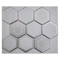 Porcelain Hexagon Carrara Decor 95 Керамическая мозаика Философия мозаики 258x295 мм