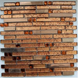 XY160 Стеклянная фольгированная мозаика Керамоград 304x304 мм