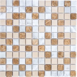 PIX278 Мраморная мозаика PIXEL 305x305 мм