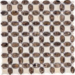 PIX283 Мраморная мозаика PIXEL 336x336 мм