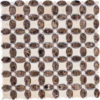 PIX283 Мраморная мозаика PIXEL 336x336 мм