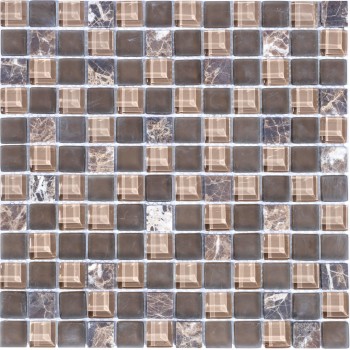 PIX723 Мозаика из мрамора и стекла PIXEL 300x300 мм