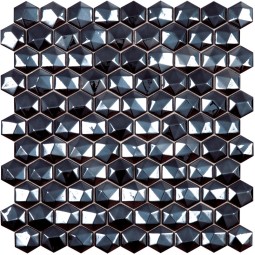 Hex Diamond № 358D Стеклянная мозаика Старопетровское 317x307 мм