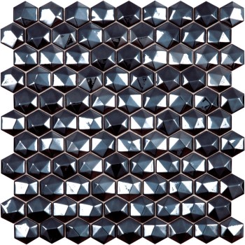 Hex Diamond № 358D Стеклянная мозаика Старопетровское 317x307 мм