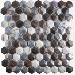 Hex Forest Mix Стеклянная мозаика Старопетровское 317x307 мм