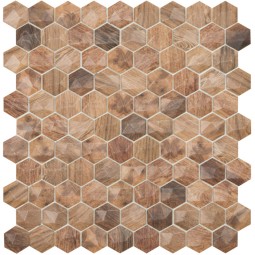 Hex Woods № 4700D Стеклянная мозаика Старопетровское 317x307 мм